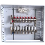 Heating Manifold 8 Loops with Thermal Actuators NC AC230V and Flow Meters